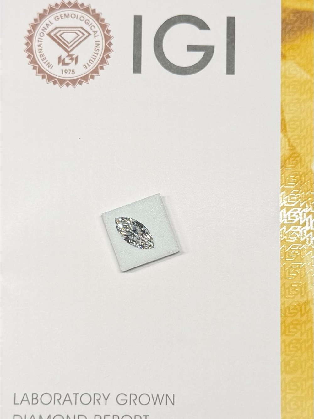 2.03 Ct MARQUISE Cut IGI Certified Lab Grown CVD Diamond E Color VVS1 Clarity